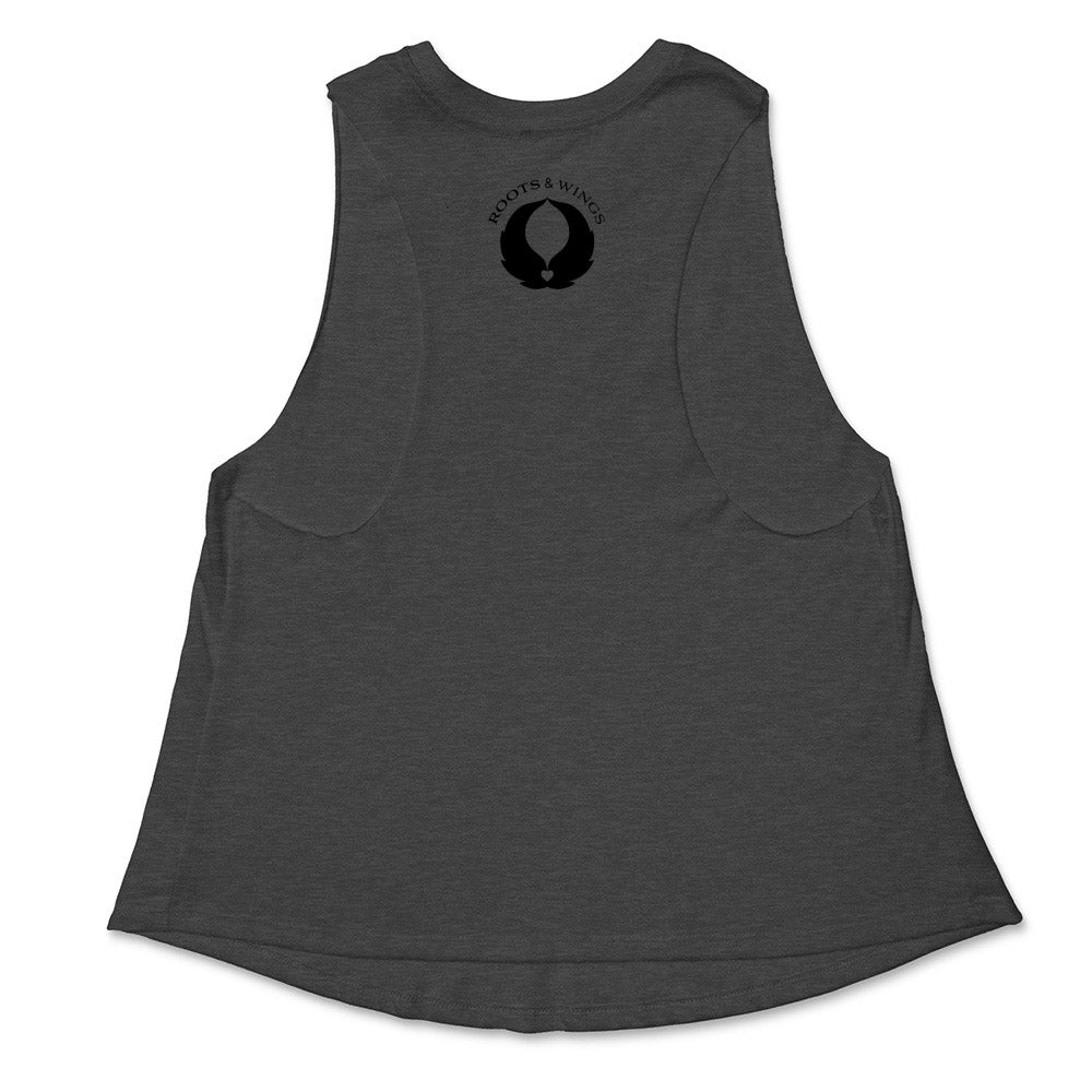 ROOTS & WINGS RACERBACK CROPPED TANK - humanKIND