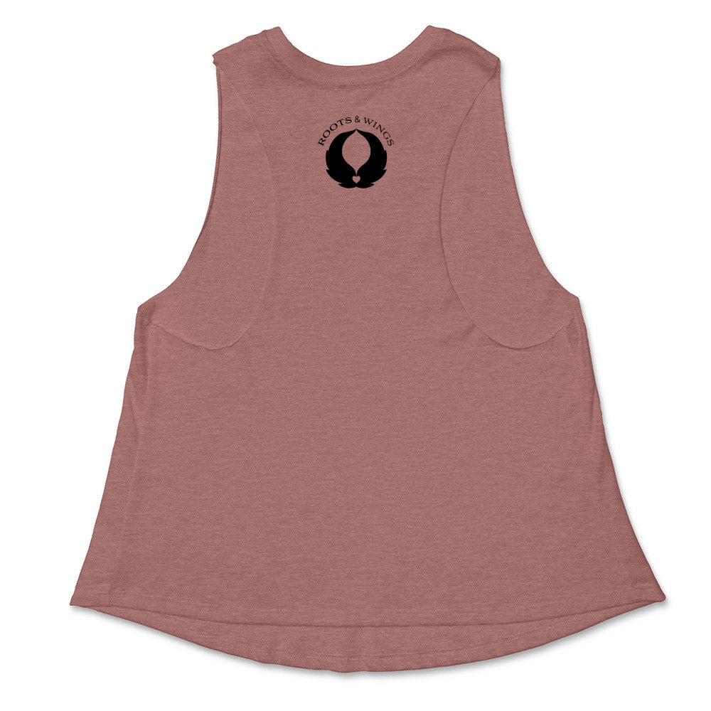 ROOTS & WINGS RACERBACK CROPPED TANK - humanKIND