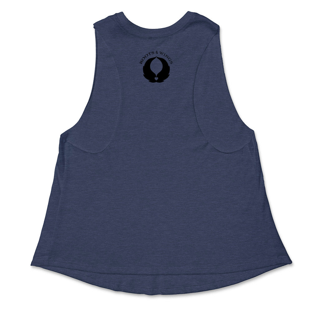 ROOTS & WINGS RACERBACK CROPPED TANK - humanKIND