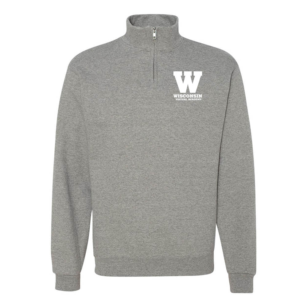 W QUARTER ZIP SWEATSHIRT ~ WISCONSIN VIRTUAL ACADEMY ~ adult ~ classic fit