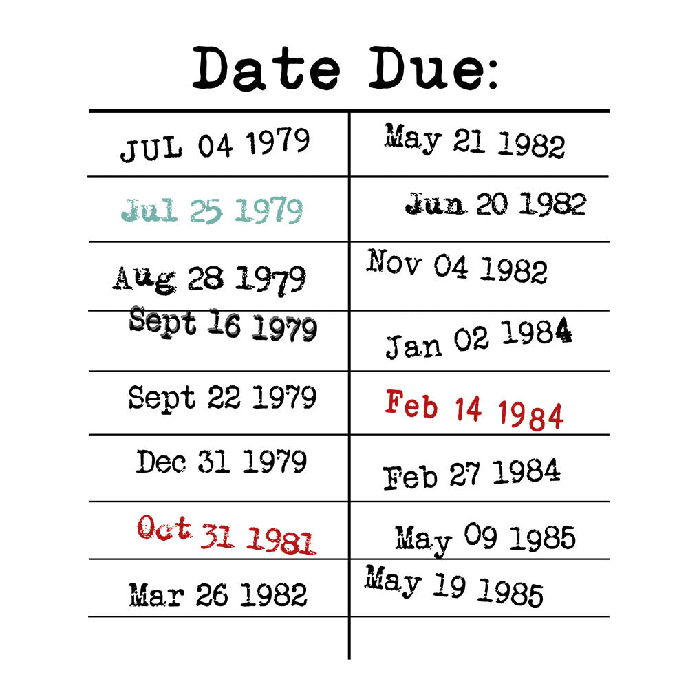 Retro Library Due Date Card