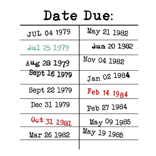 Retro Library Due Date Card