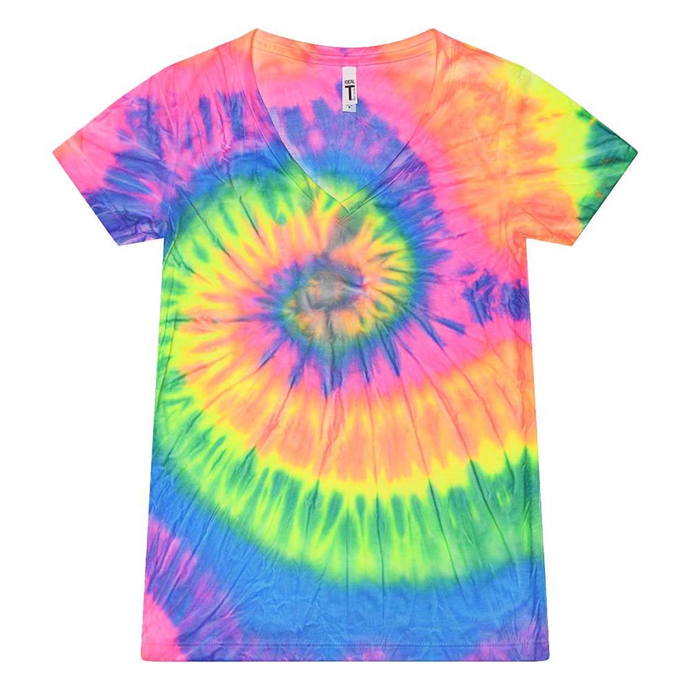 CUSTOM TIE DYE V-NECK TEE ~ HIGHCREST ELEMENTARY SCHOOL ~ women's ~ slim fit