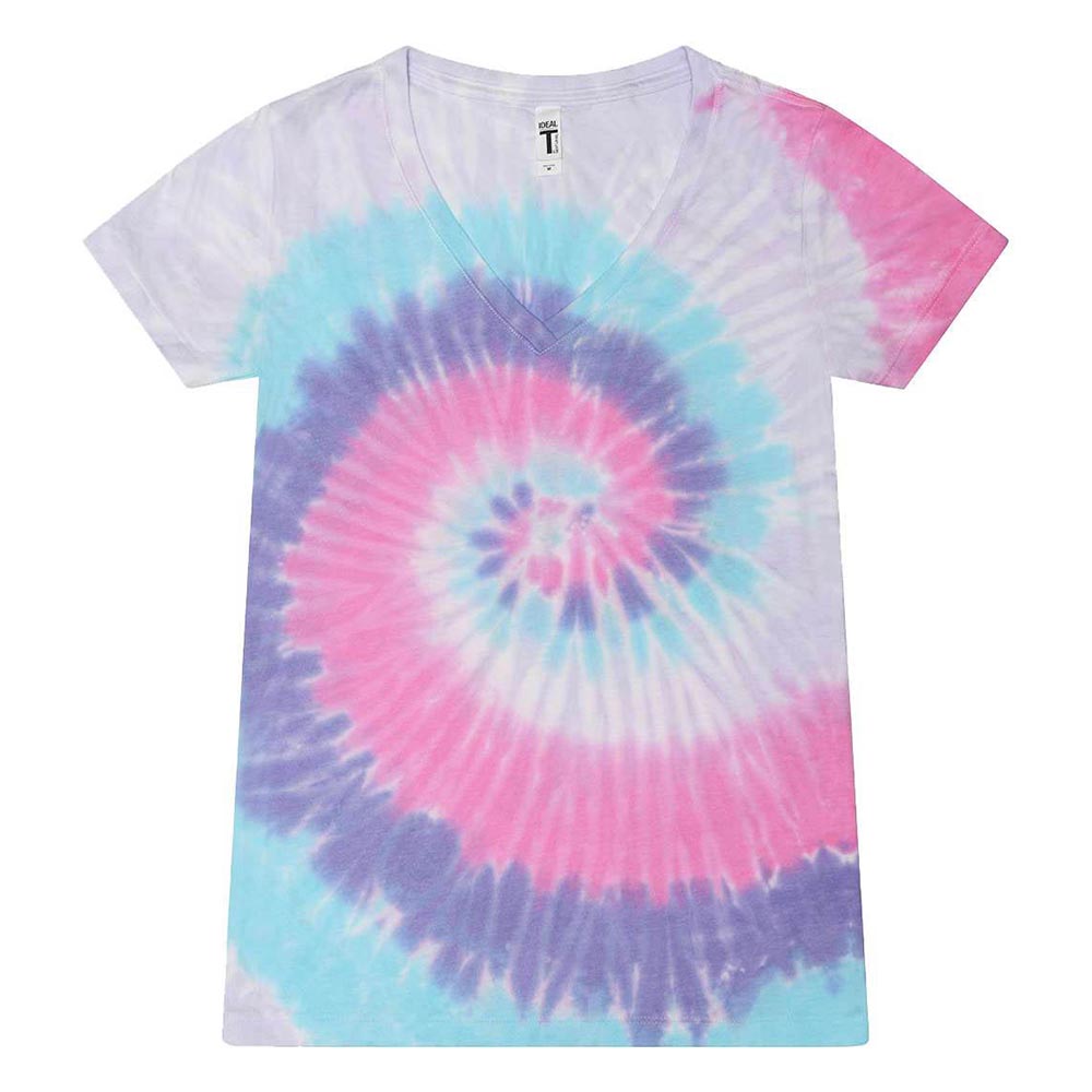 CUSTOM TIE DYE V-NECK TEE ~ HIGHCREST ELEMENTARY SCHOOL ~ women's ~ slim fit