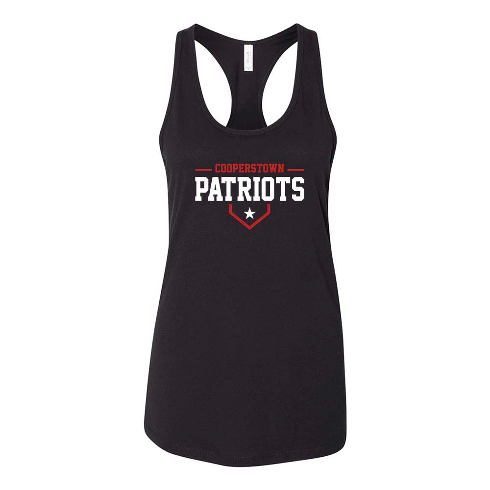 12U Red Cooperstown Team 2026 ~ Women's Jersey Racerback Tank ~ Glenview Patriots