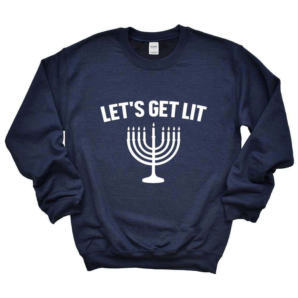 Let'S Get Lit Hanukkah ~ Crewneck Sweatshirt ~ humanKIND