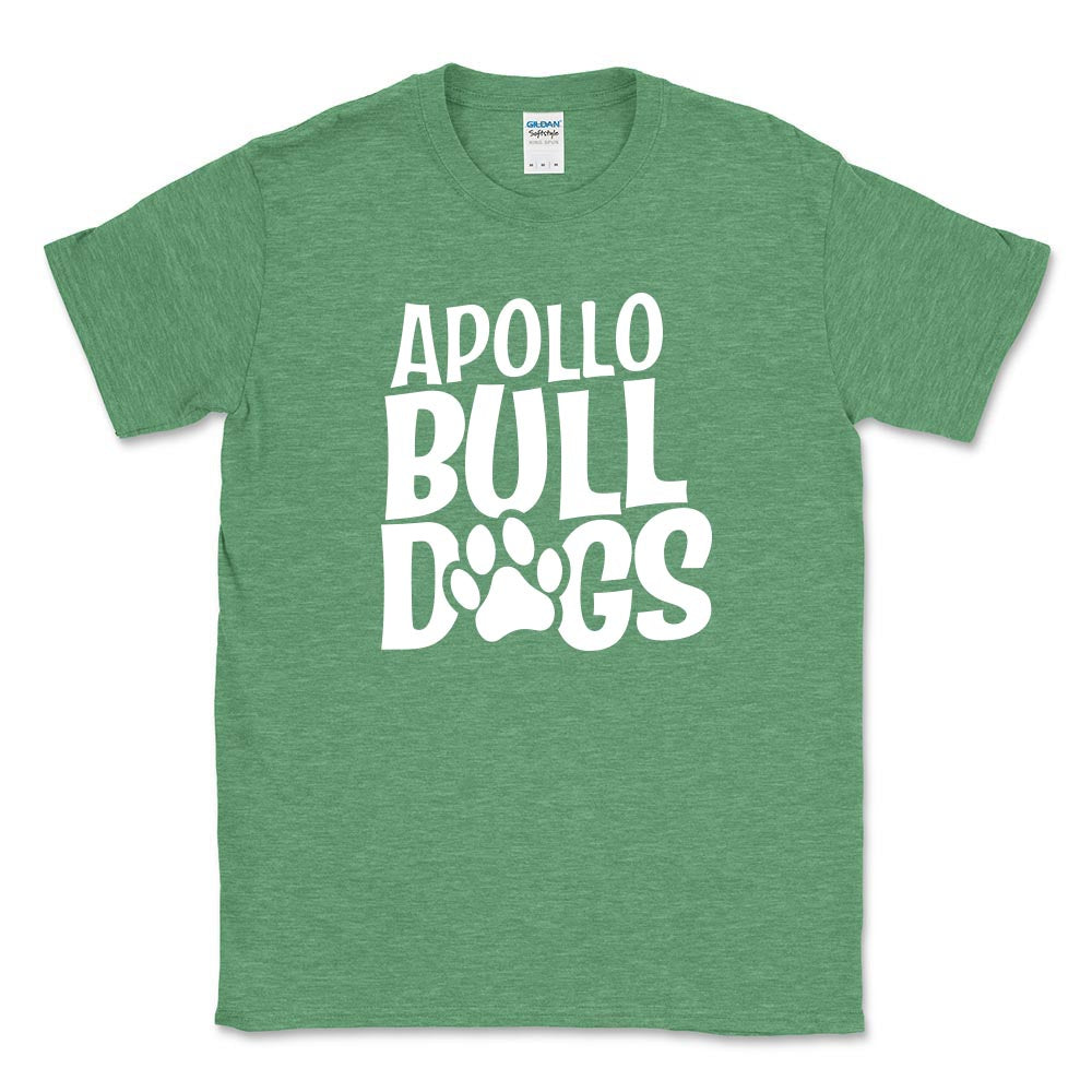 BULLDOGS PAW SOFTSTYLE TEE ~ APOLLO ELEMENTARY ~ youth & adult ~ classic unisex fit