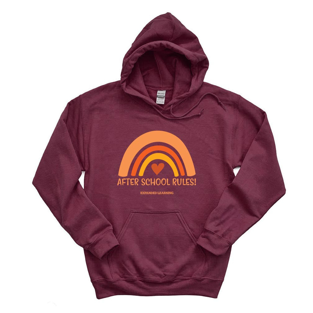 AFTER SCHOOL RULES HOODIE ~ EXPANDED LEARNING ~ Gildan ~ adult ~ classic unisex fit