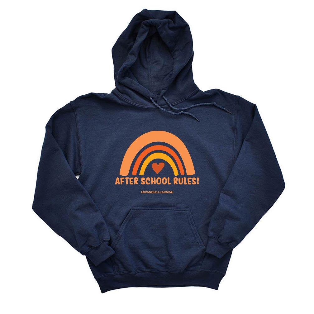 AFTER SCHOOL RULES HOODIE ~ EXPANDED LEARNING ~ Gildan ~ adult ~ classic unisex fit