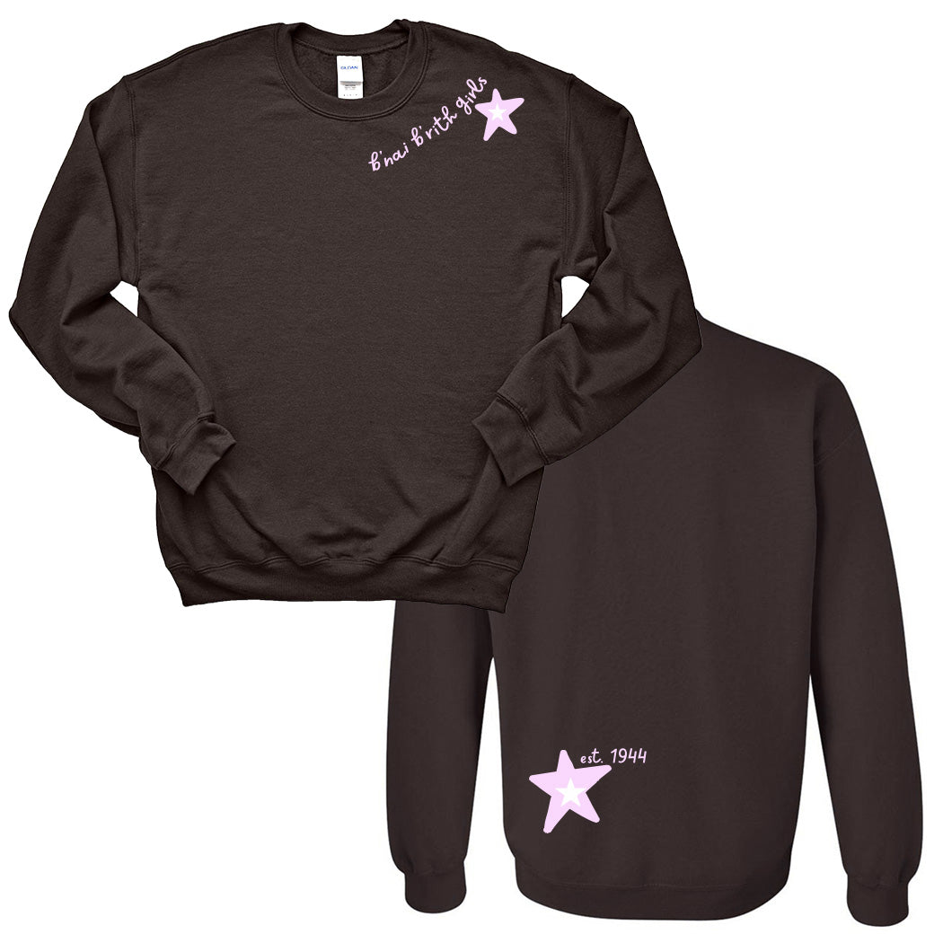 Star Script ~ Crewneck Sweatshirt ~ BBYO Ahavah