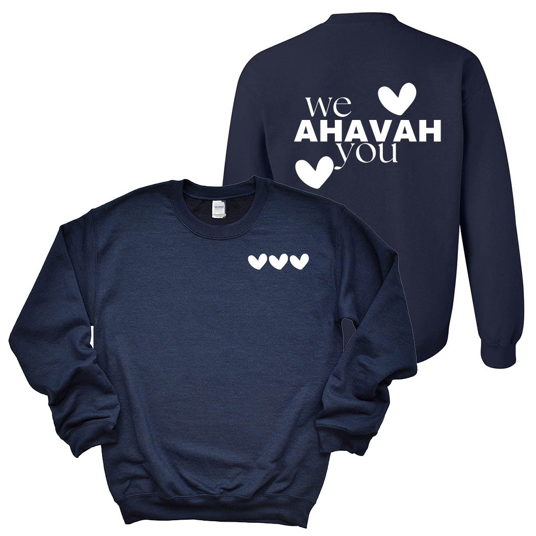 We Ahavah You ~ Crewneck Sweatshirt ~ BBYO Ahavah-navy