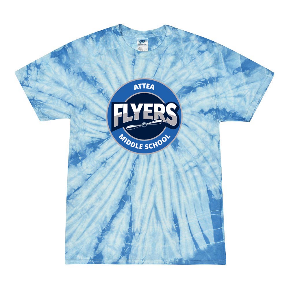 ATTEA LOGO TIE DYE TEE ~ ATTEA MIDDLE SCHOOL ~ youth and adult ~ classic fit