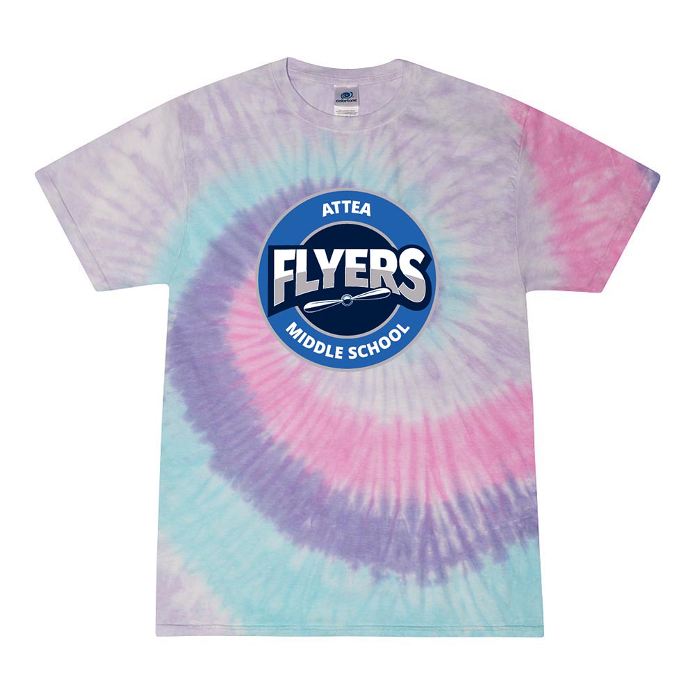 ATTEA LOGO TIE DYE TEE ~ ATTEA MIDDLE SCHOOL ~ youth and adult ~ classic fit