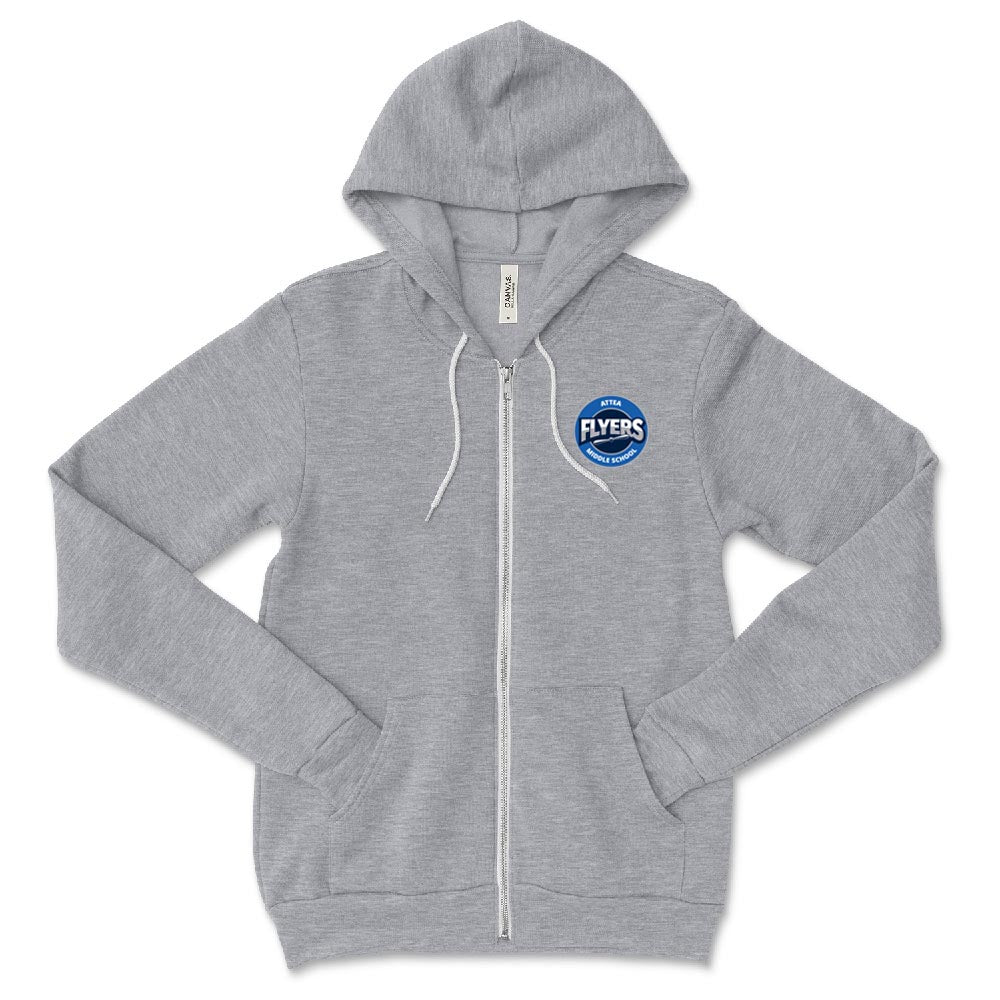ATTEA LOGO ZIP HOODIE ~ ATTEA MIDDLE SCHOOL ~ youth and adult ~ classic fit
