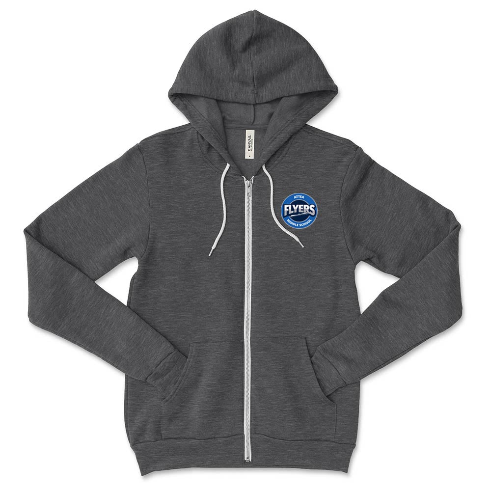 ATTEA LOGO ZIP HOODIE ~ ATTEA MIDDLE SCHOOL ~ youth and adult ~ classic fit