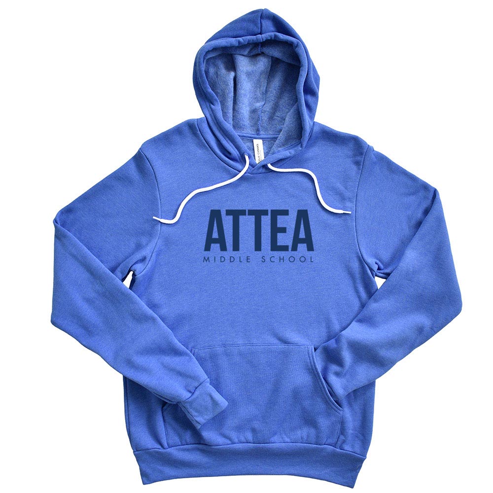ATTEA MODERN UNISEX HOODIE ~ ATTEA MIDDLE SCHOOL ~ BELLA + CANVAS ~ youth and adult ~ classic fit