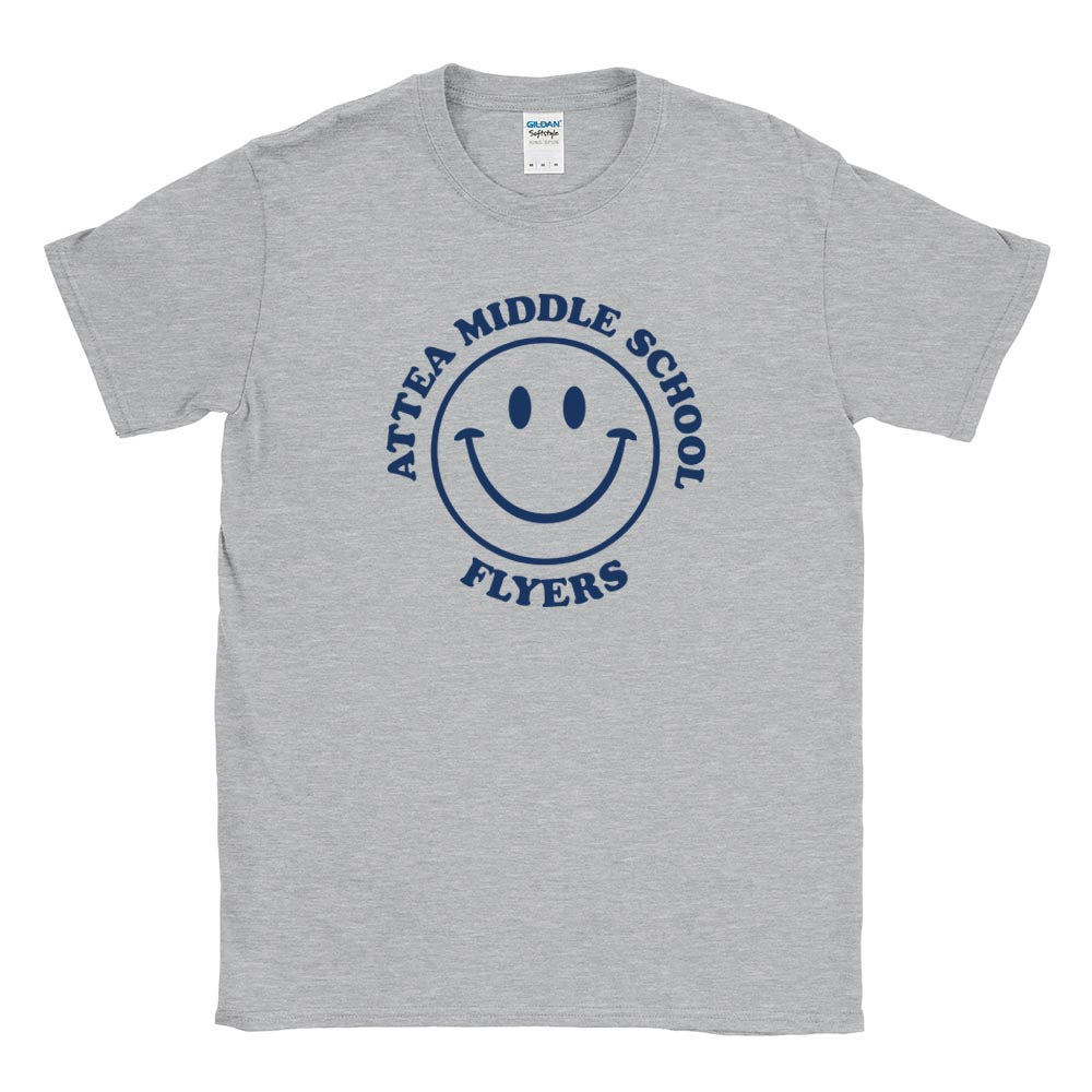 ATTEA SMILEY SOFTSTYLE TEE ~ ATTEA MIDDLE SCHOOL ~ youth & adult ~ classic unisex fit