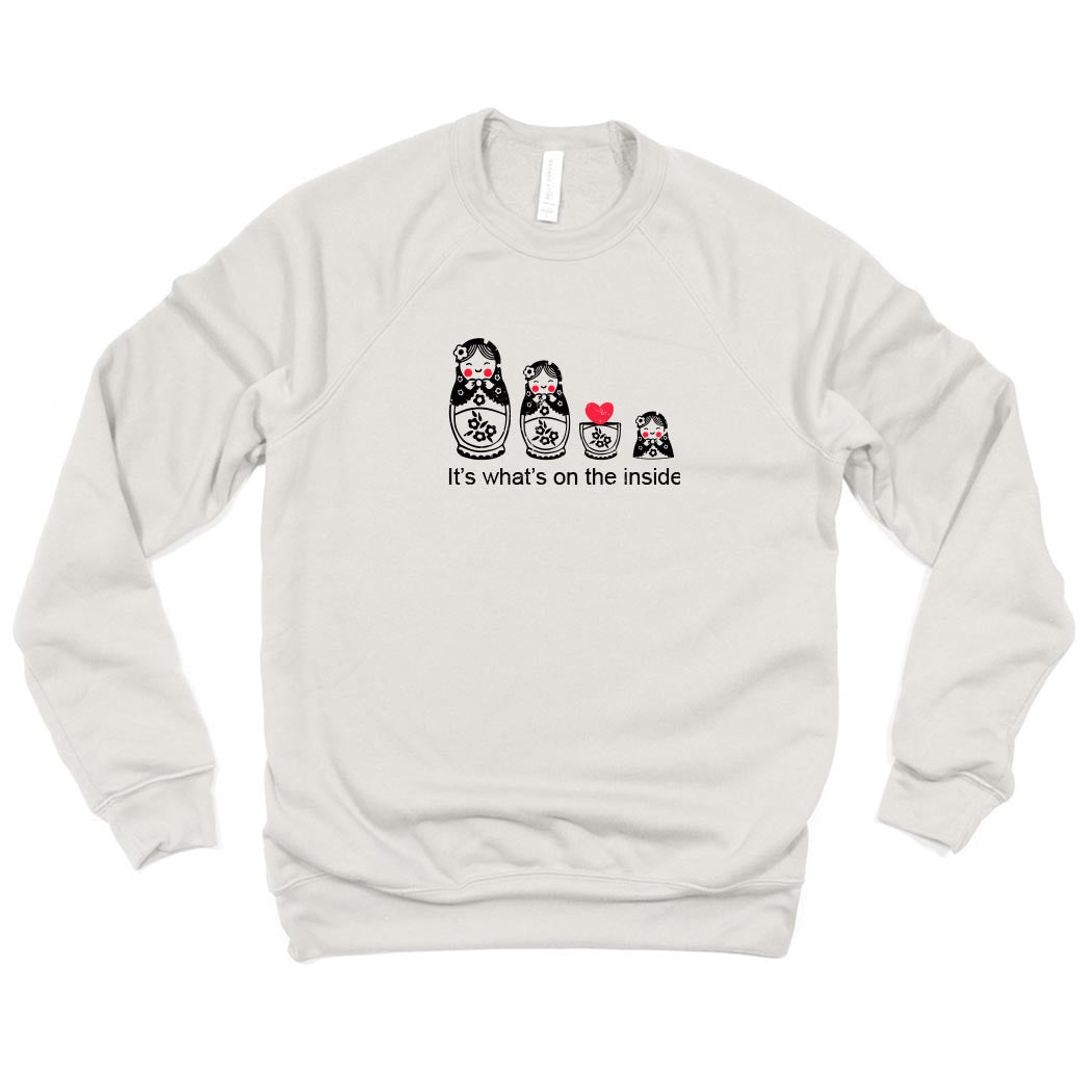 It's What's On The Inside ~ Raglan Sponge Fleece Crewneck Sweatshirt ~ humanKIND