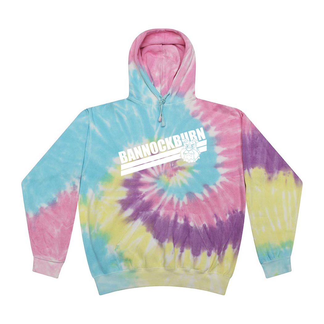 ANGLED STRIPES TIE DYE HOODIE ~ BANNOCKBURN SCHOOL ~ youth & adult ~ classic unisex fit