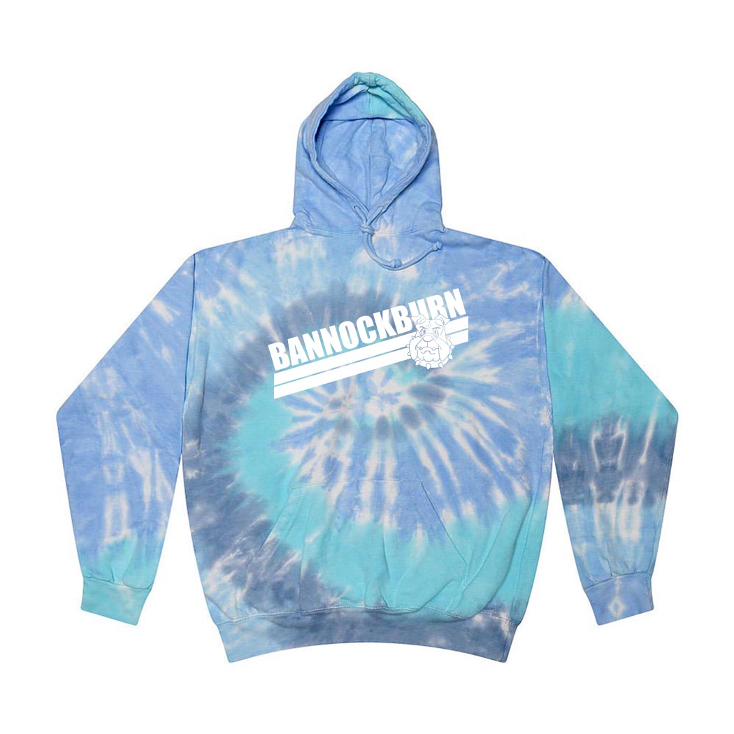 ANGLED STRIPES TIE DYE HOODIE ~ BANNOCKBURN SCHOOL ~ youth & adult ~ classic unisex fit