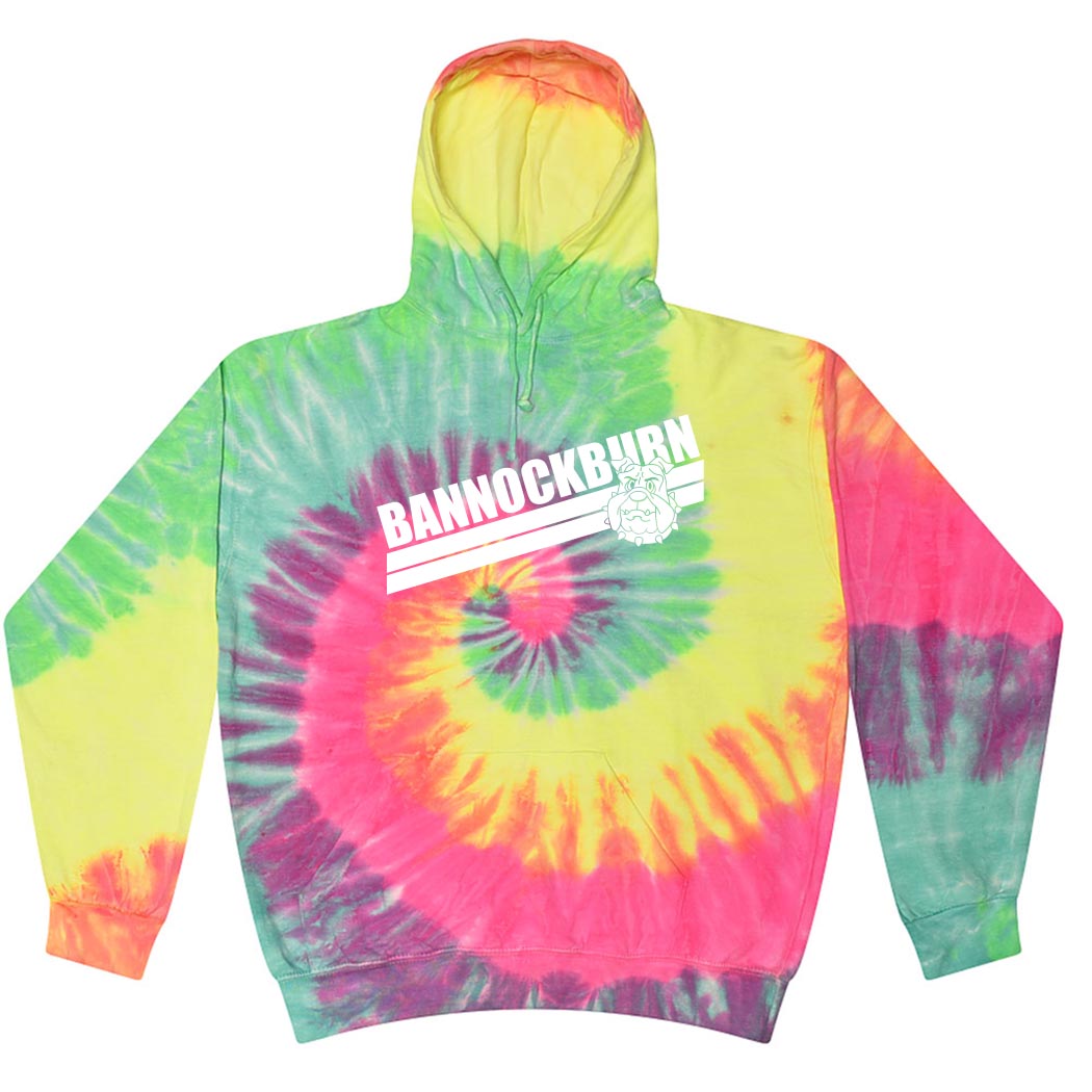 ANGLED STRIPES TIE DYE HOODIE ~ BANNOCKBURN SCHOOL ~ youth & adult ~ classic unisex fit