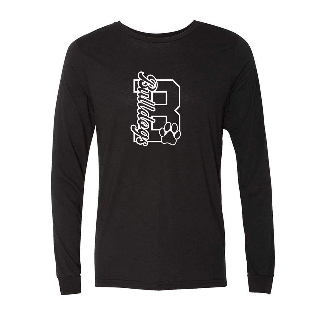 B BULLDOGS TRIBLEND LONG SLEEVE TEE ~ BANNOCKBURN SCHOOL ~ classic fit