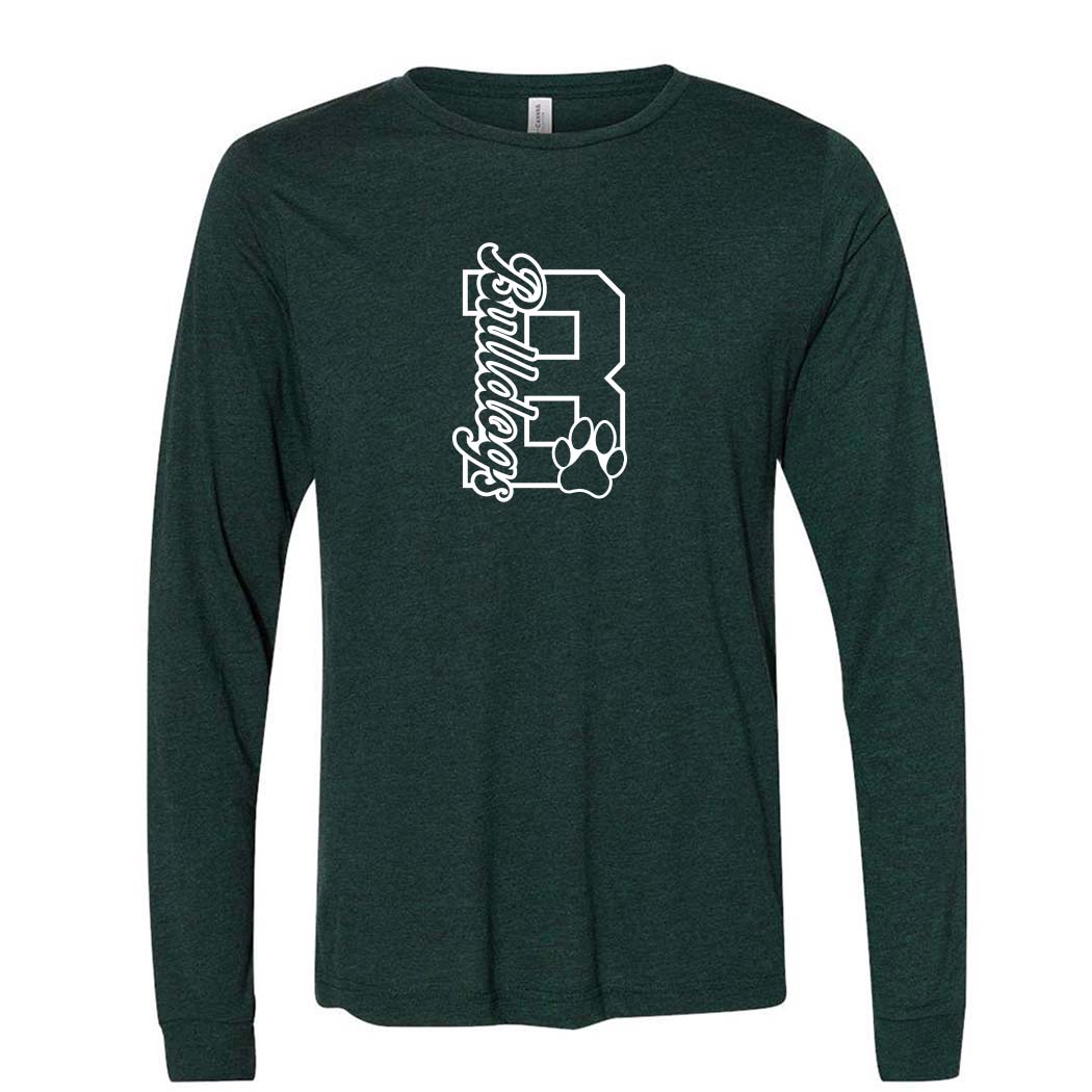 B BULLDOGS TRIBLEND LONG SLEEVE TEE ~ BANNOCKBURN SCHOOL ~ classic fit