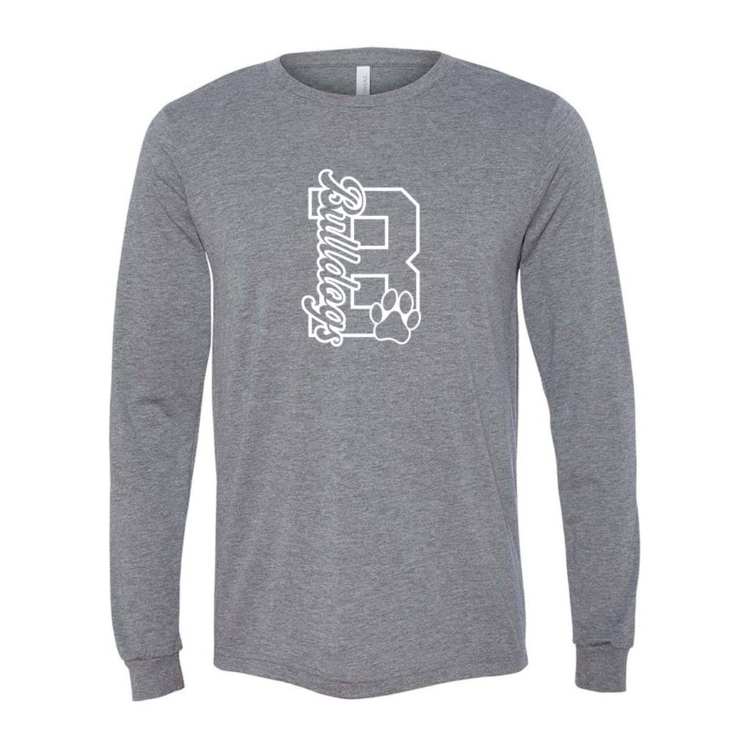 B BULLDOGS TRIBLEND LONG SLEEVE TEE ~ BANNOCKBURN SCHOOL ~ classic fit