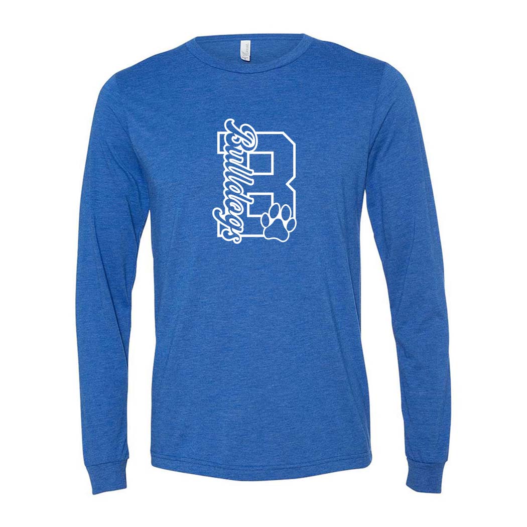 B BULLDOGS TRIBLEND LONG SLEEVE TEE ~ BANNOCKBURN SCHOOL ~ classic fit