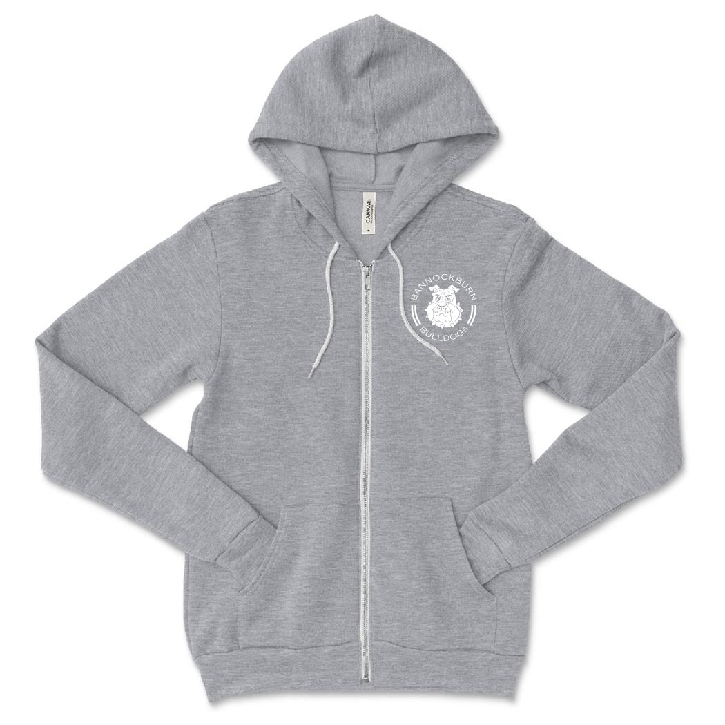 BADGE UNISEX ZIP HOODIE ~ BANNOCKBURN SCHOOL ~ youth & adult ~  classic unisex fit