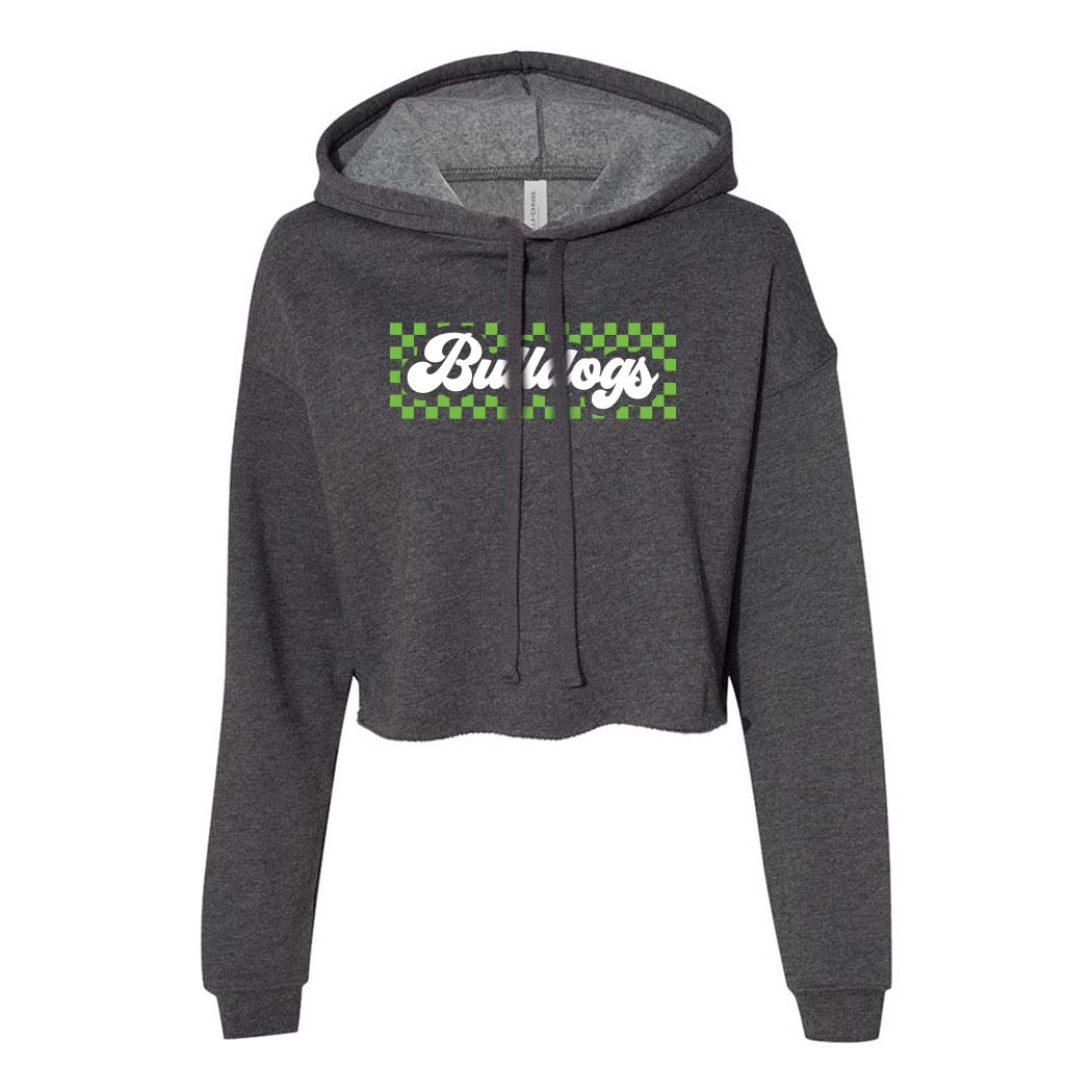 RETRO SCRIPT CROPPED FLEECE HOODIE ~ BANNOCKBURN SCHOOL ~ junior's & women's ~ classic fit