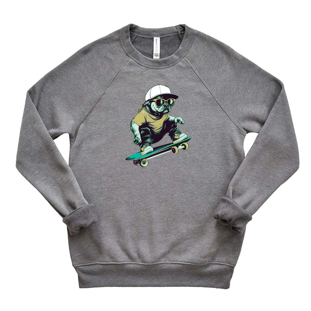 SKATEBOARD BULLDOG SWEATSHIRT ~ BANNOCKBURN SCHOOL ~ youth & adult ~ classic fit