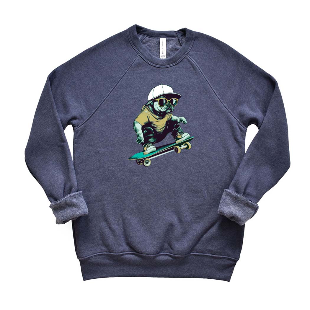 SKATEBOARD BULLDOG SWEATSHIRT ~ BANNOCKBURN SCHOOL ~ youth & adult ~ classic fit