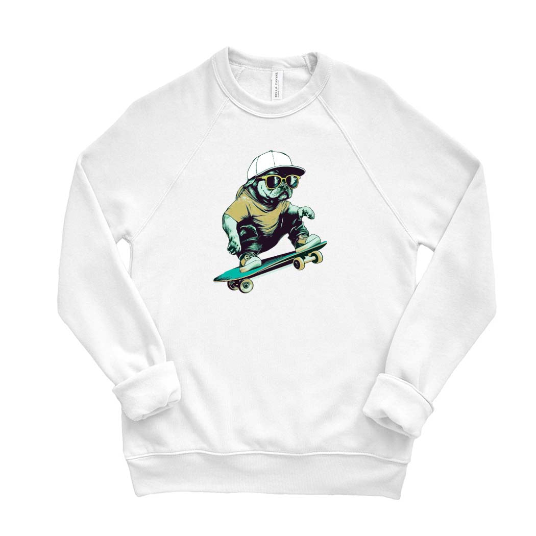 SKATEBOARD BULLDOG SWEATSHIRT ~ BANNOCKBURN SCHOOL ~ youth & adult ~ classic fit