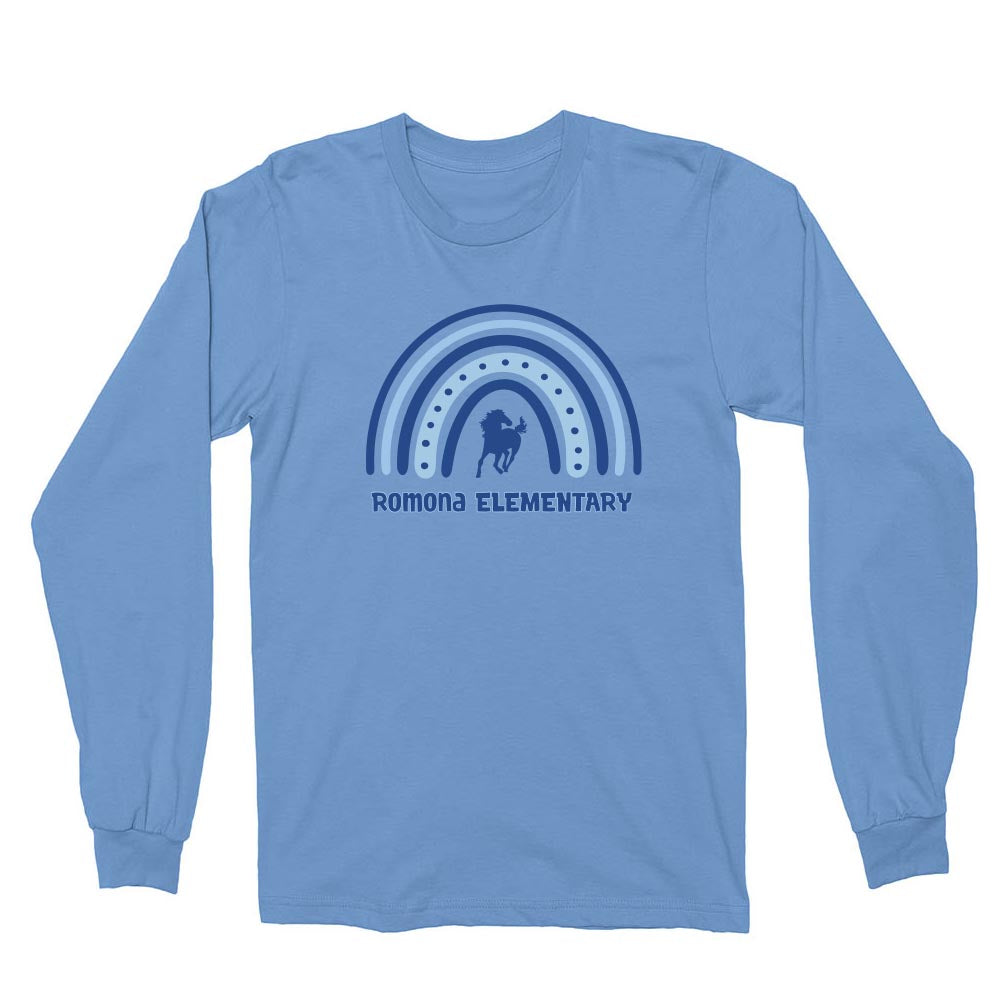 Boho Rainbow ~ Cotton Long Sleeve T-Shirt ~ Romona Elementary School