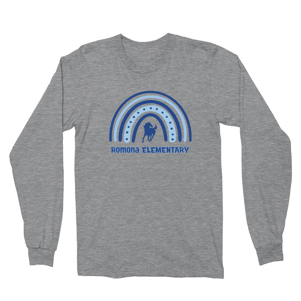 Boho Rainbow ~ Cotton Long Sleeve T-Shirt ~ Romona Elementary School