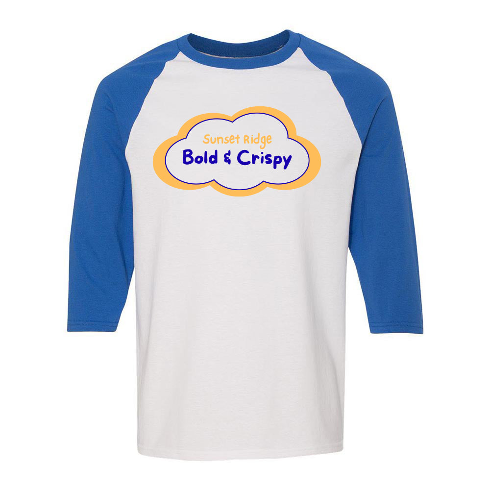 Bold & Crispy ~ Heavy Cotton 3/4 Baseball T-Shirt ~ Sunset Ridge School