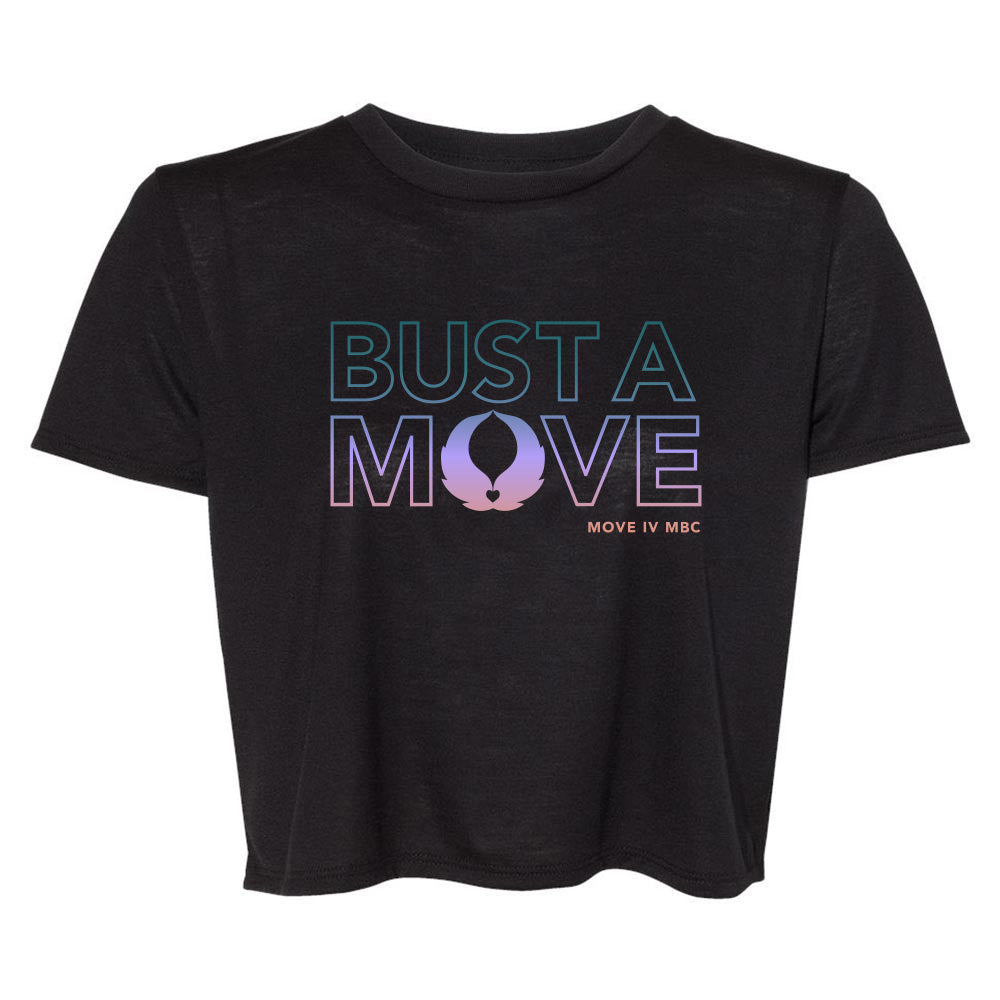 Bust a Move ~ Flowy Crop T-Shirt ~ Roots & Wings Charitable Foundation-black
