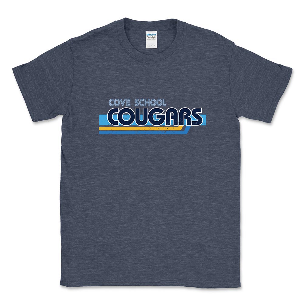 RETRO COUGARS TEE ~ COVE SCHOOL ~ youth & adult ~ classic fit
