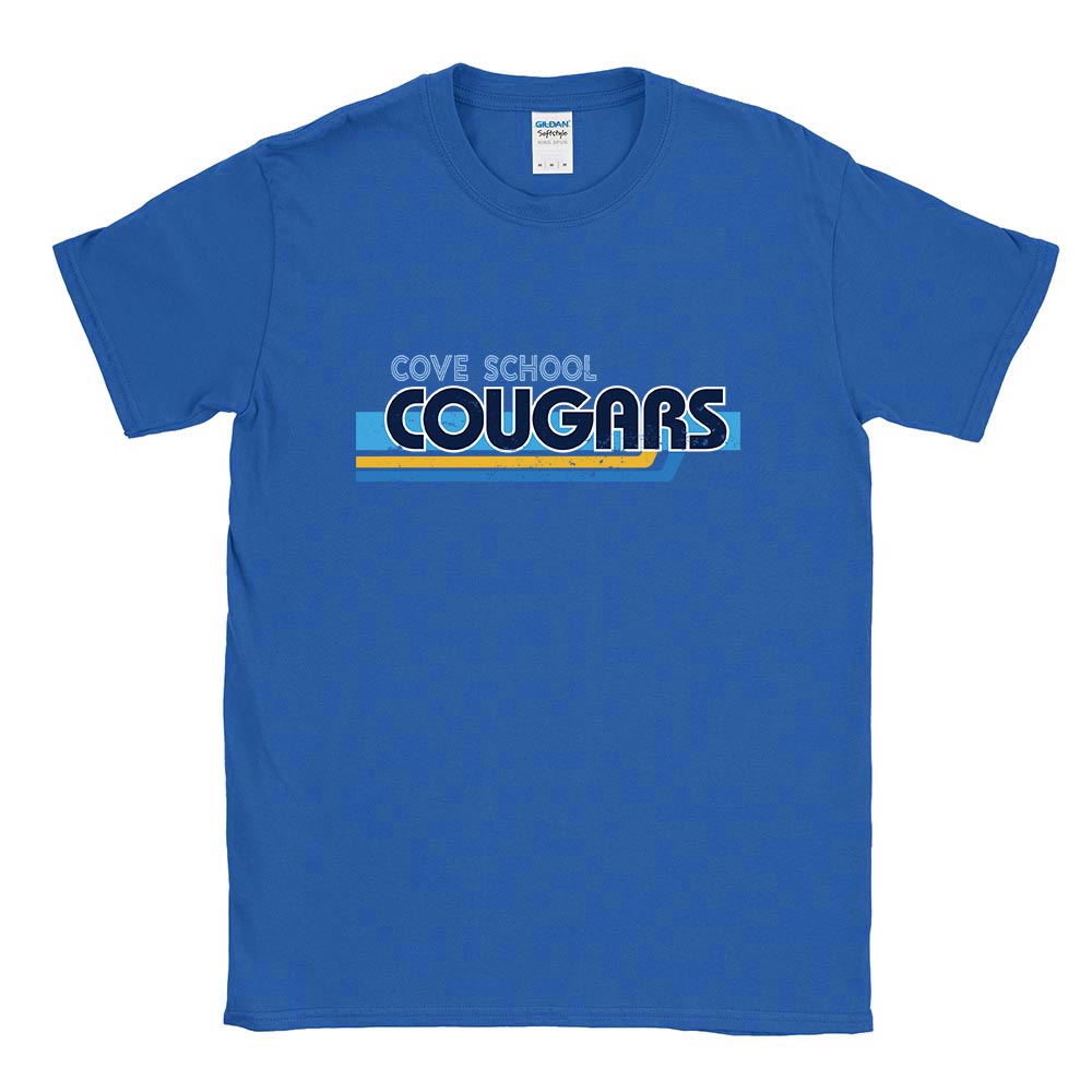 RETRO COUGARS TEE ~ COVE SCHOOL ~ youth & adult ~ classic fit
