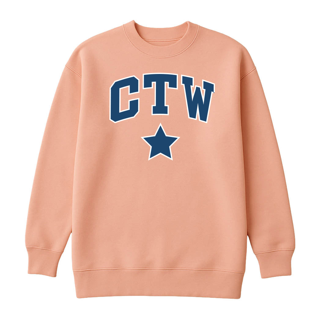 CTW Star Parke ~ Ladies Oversized Mock Crew ~ Children's Theatre of Winnetka