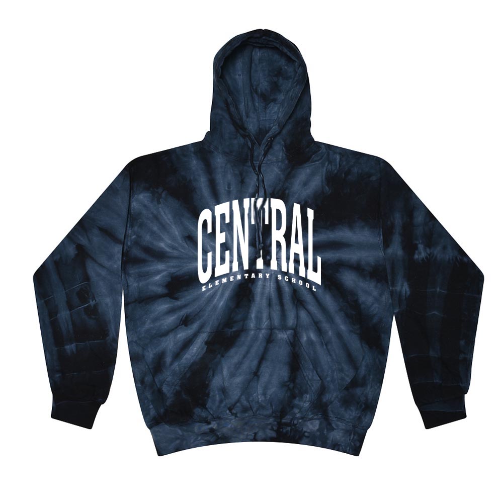 EXTENDED ARC TIE DYE HOODIE ~ CENTRAL ELEMENTARY SCHOOL ~ youth & adult ~ classic unisex fit