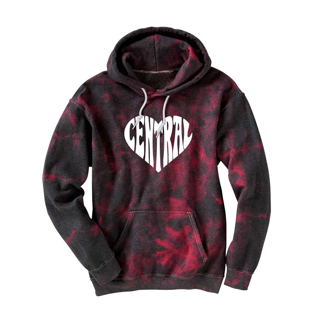 CENTRAL HEART TIE DYE HOODIE ~ CENTRAL ELEMENTARY SCHOOL ~ youth & adult ~ classic unisex fit