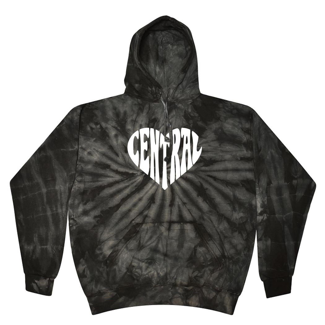 CENTRAL HEART TIE DYE HOODIE ~ CENTRAL ELEMENTARY SCHOOL ~ youth & adult ~ classic unisex fit