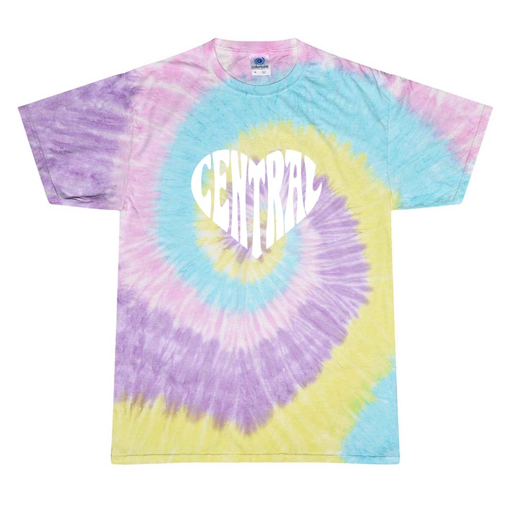 CENTRAL HEART TIE DYE TEE ~ CENTRAL ELEMENTARY SCHOOL ~ youth & adult ~ classic fit