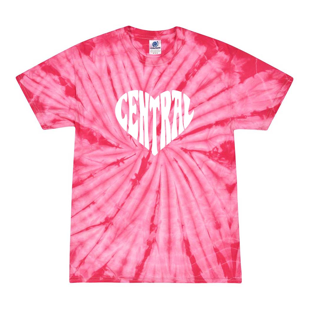 CENTRAL HEART TIE DYE TEE ~ CENTRAL ELEMENTARY SCHOOL ~ youth & adult ~ classic fit