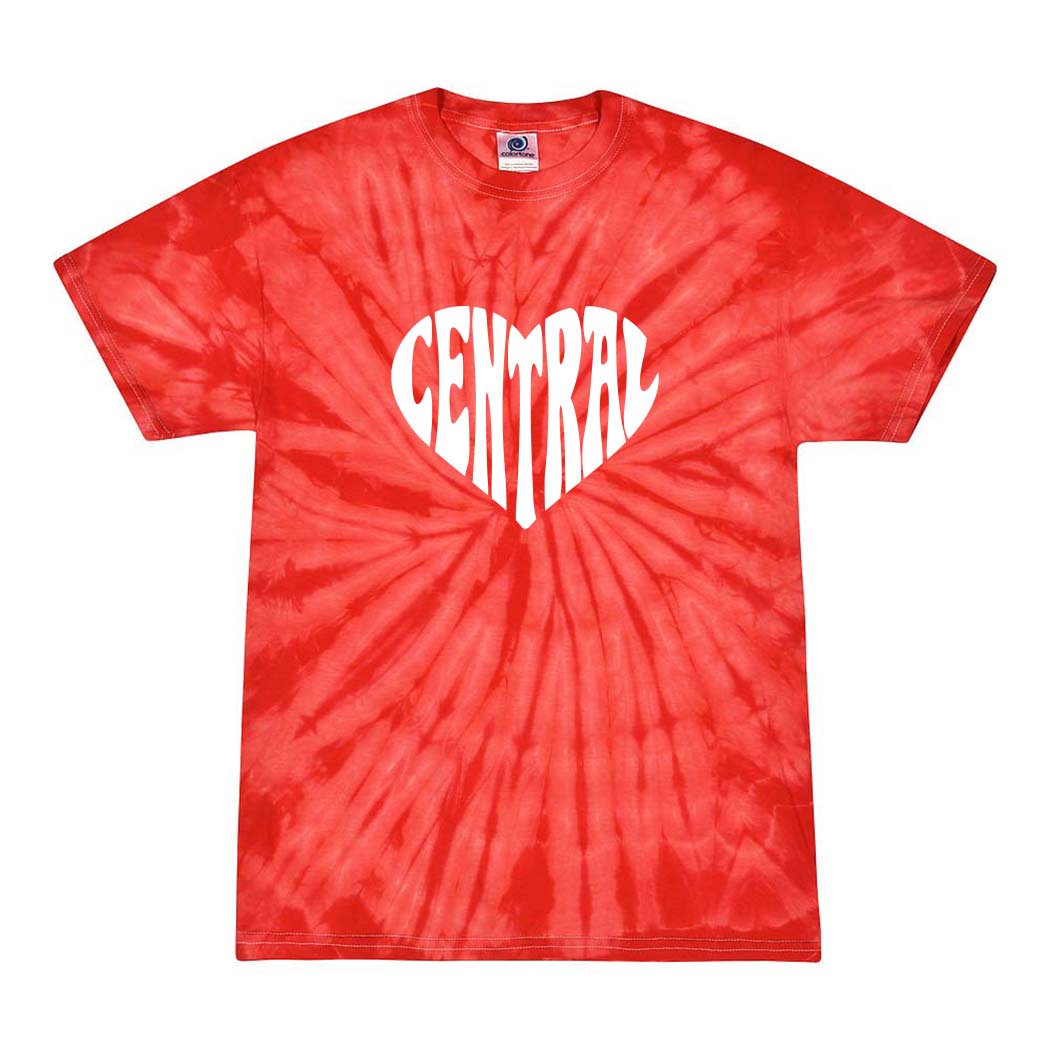 CENTRAL HEART TIE DYE TEE ~ CENTRAL ELEMENTARY SCHOOL ~ youth & adult ~ classic fit