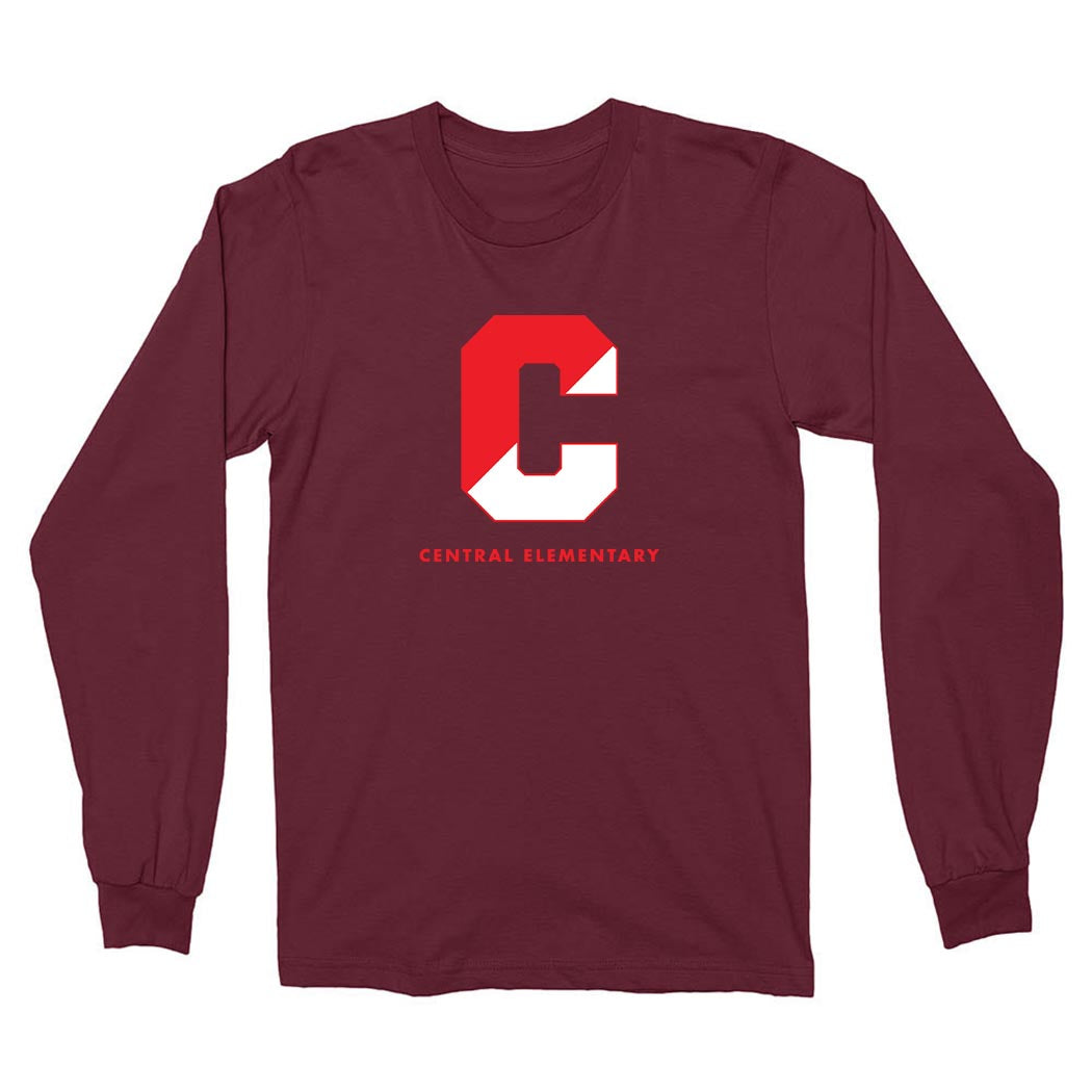 Split C ~ Cotton Long Sleeve T-Shirt ~ Central Elementary - Wilmette