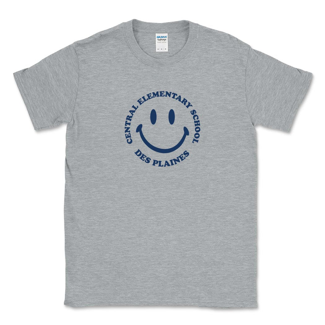 SMILEY CENTRAL TEE ~ CENTRAL ELEMENTARY DES PLAINES ~ youth & adult ~ classic unisex fit