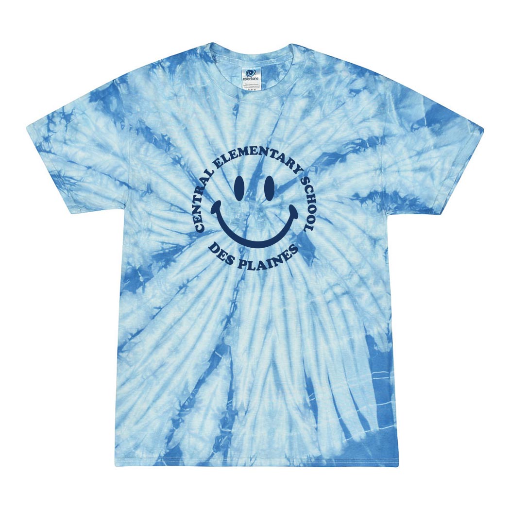 Smiley Central ~ Tie Dye T-Shirt ~ Central Elementary School - Des Plaines